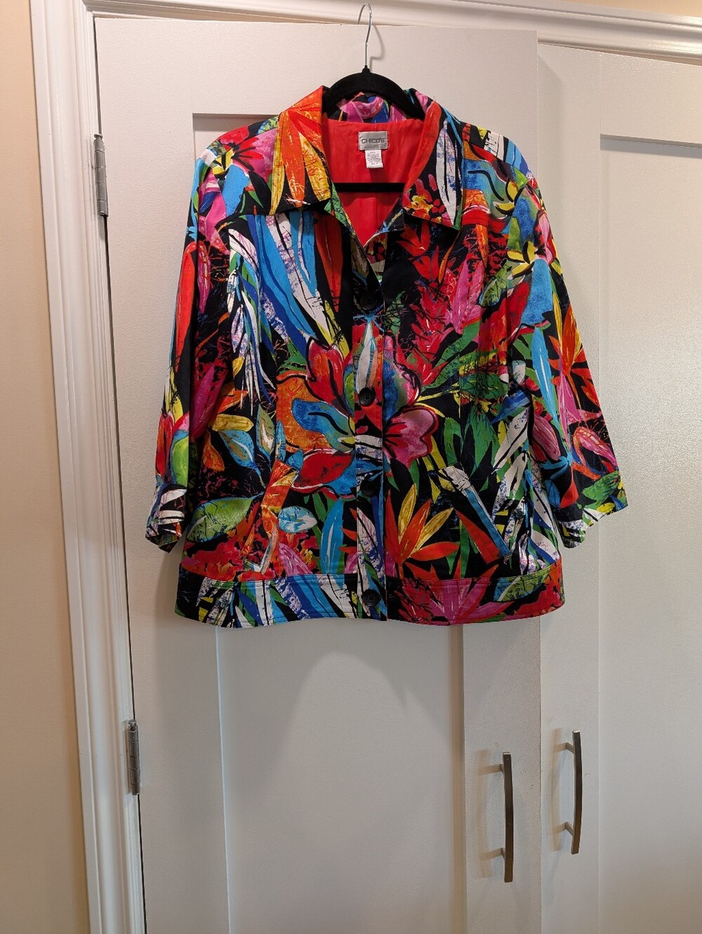 Chicos Colorful Lined Jacket,3(XL)